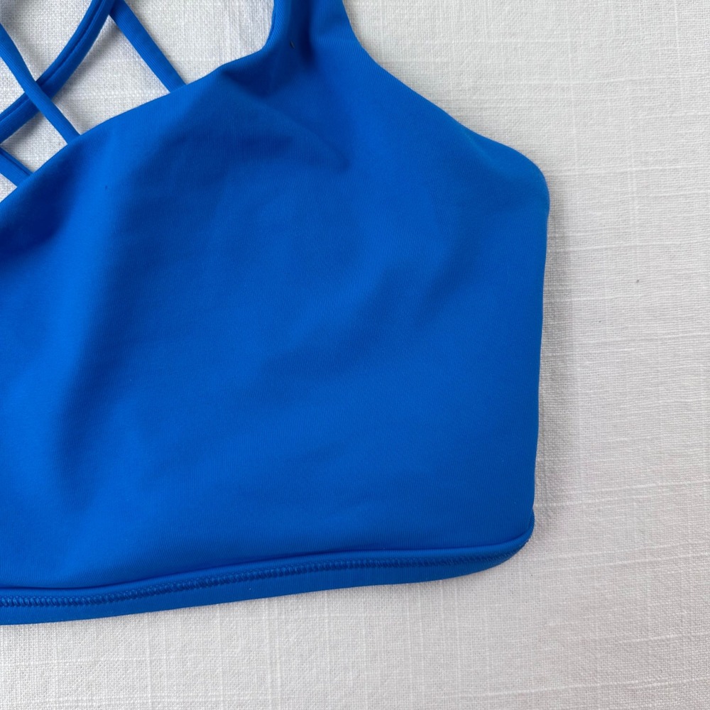 Lululemon Free To Be Wild Sports Bra Blue Strappy Back Yoga Size 12 - Picture 5 of 7